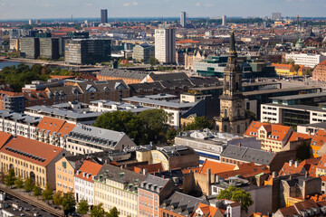 Fototapeta na wymiar View from above of Copenhagen, Denmark's capital city, Scandinavia