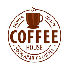 Coffee shop logo design template. Retro coffee emblem. Vector art.