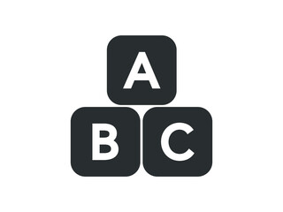 ABC blocks icon. ABC kids blocks. ABC cubes icon. 