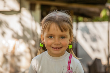 Closeup portrait of a pretty little girl