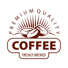 Fototapeta premium Coffee cup vector logo design template. Vector coffee shop labels.