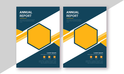 Clean annual report layout corporate brochure yellow blue business  magazine, annual report and company profile template presentation 