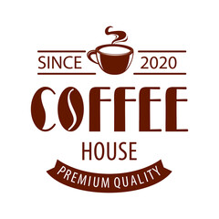 Coffee shop logo design template. Retro coffee emblem. Vector art.