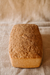 Rustic homemade baked bread. Organic and healthy gluten free bread .	