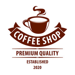 Coffee shop logo design template. Retro coffee emblem. Vector art.