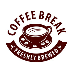 Coffee shop logo design template. Retro coffee emblem. Vector art.