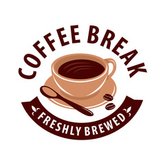 Coffee shop logo design template. Retro coffee emblem. Vector art.