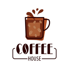 Coffee shop logo design template. Retro coffee emblem. Vector art.