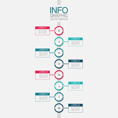 Modern design template for infographics, business, presentations, web design, 8 steps,  options.