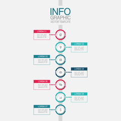 Obraz premium Modern design template for infographics, business, presentations, web design, 7 steps, options.