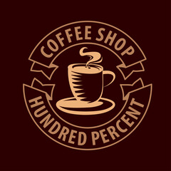 Coffee shop logo design template. Retro coffee emblem. Vector art.