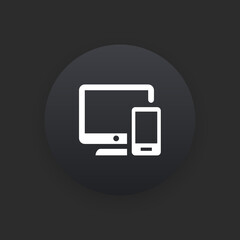 Responsive Design -  Matte Black Web Button