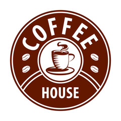 Coffee shop logo design template. Retro coffee emblem. Vector art.