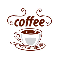 Coffee shop logo design template. Retro coffee emblem. Vector art.