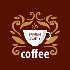 Coffee shop logo design template. Retro coffee emblem. Vector art.