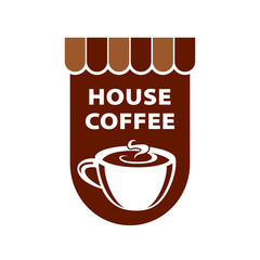 Coffee shop logo design template. Retro coffee emblem. Vector art.