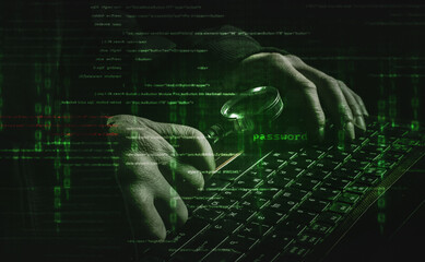 Cyber hacker crime attack data secure hacking interface