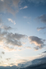 Colored sunset with clouds after a thunderstorm