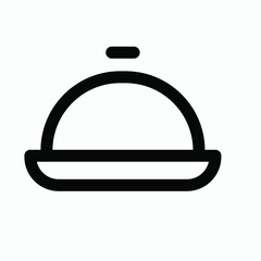 Simple movable food cover icon logo vector design. line icon
