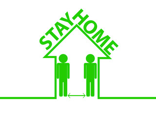 Stay home and keeping social distance . Stop corona virus spread . Vector illustration.