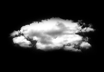 White cloud isolated on black background, Fluffy texture , Abstract smoke