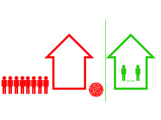 Stay home and keeping social distance . Stop corona virus spread . Vector illustration.