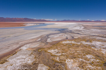 Aerial shot at Polques hot springs - South of Bolivia.