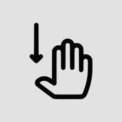 Vector Illustration of A Touch Gestures Down Icon | Vector Line Icon | Touch Gestures Vector Icon | Single Vector Icon