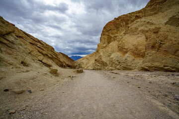 hikink the golden canyon - gower gulch circuit in death valley, california, usa