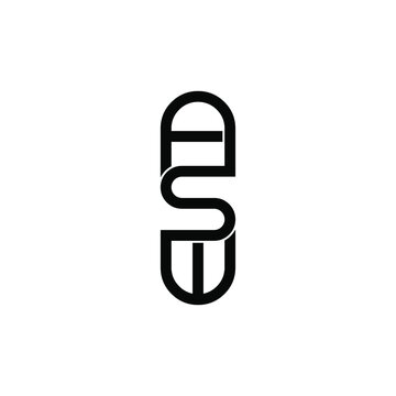asw letter original monogram logo design