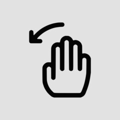 Vector Illustration of A Touch Gestures Left Icon | Vector Line Icon | Touch Gestures Vector Icon | Single Vector Icon