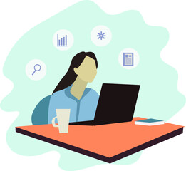 business woman working on laptop