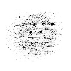 Obraz premium Black ink splatter background, isolated on white.