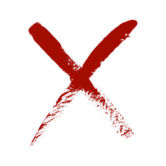 X Marks .Two Red Crossed Vector Brush Strokes. Rejected sign in grunge style.