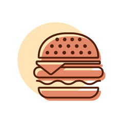 Burger vector icon. Fast food sign