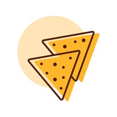 Tortilla chips or nachos tortillas vector icon