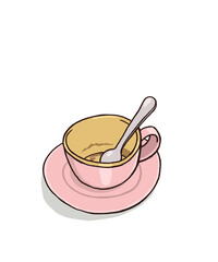 Emty cup of coffee, isolated on white.