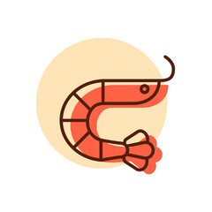 Shrimp vector icon. Fast food sign