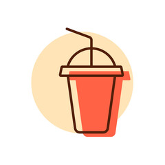 Soft drink vector icon. Fast food sign