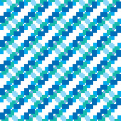 Seamless pattern texture vector background with geometric shapes, colored in blue, green, white colors.