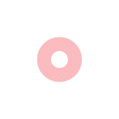 Pink sprinkled donut. Vector illustration