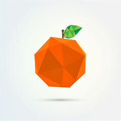 3D low polygon orange fruit design 
Eps 10 stock vector illustration 