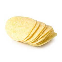 Potato chips isolated on a white background