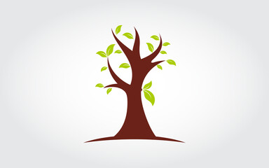 Growth tree natural vector design on white backround
