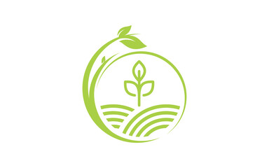 Ground landscaping logo design template for your business