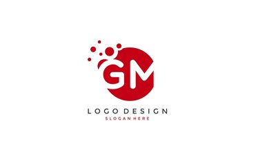 Dots Letter GM Logo Design Template