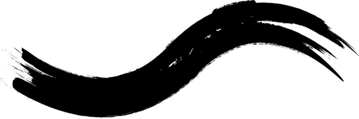 Fototapeta premium Grunge Paint Roller . Vector brush Stroke . Distressed banner . Black stripes isolated. paintbrush collection . Modern Textured shape . Dry border in Black . Bulge lines