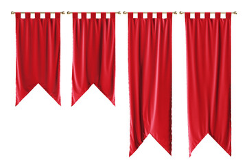 Set of medieval banners isolated on a white background. Clipping path included.