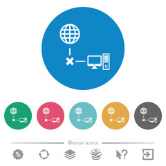 Offline computer flat round icons