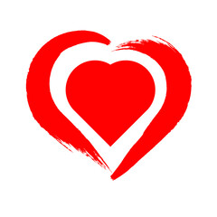 Hearts . Grunge stamps collection.love Shapes for your design.Distressed symbols. Textured Valentine's Day signs.Vector illustration.